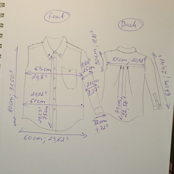 Red Plaid Button-Down Shirt Unisex Oversized Cotton Blend - Picture 13 of 13